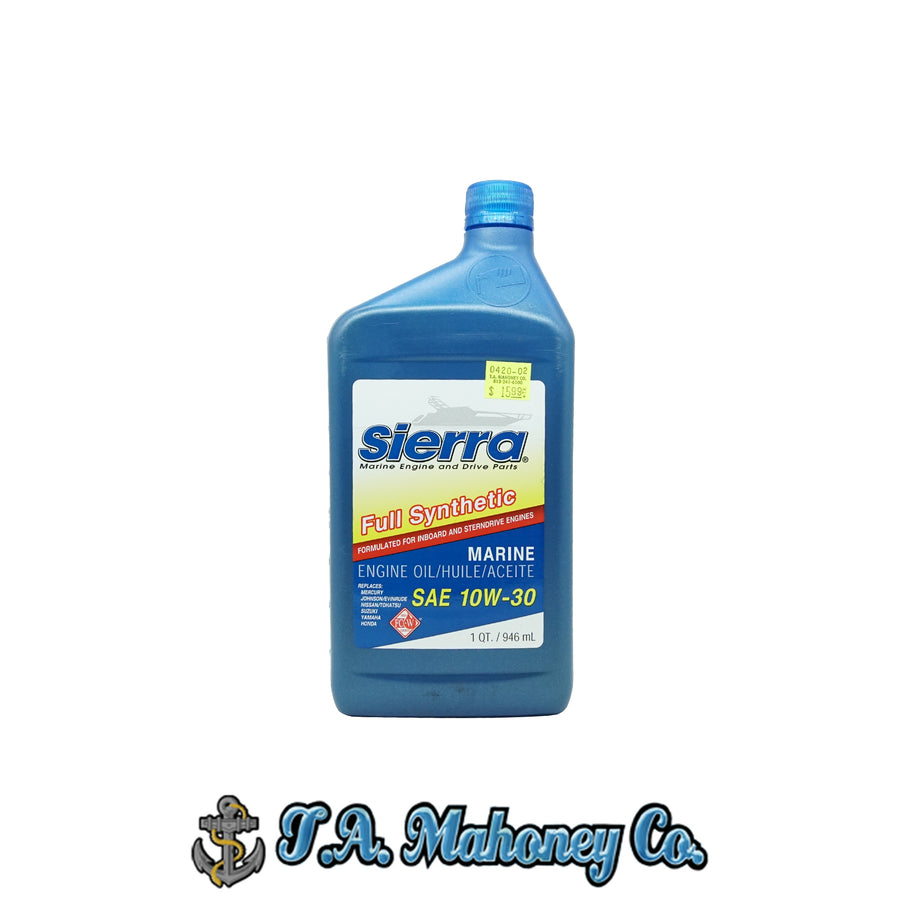 Sierra Full Synthetic Marine Oil (SAE- 10W-30) 32oz.